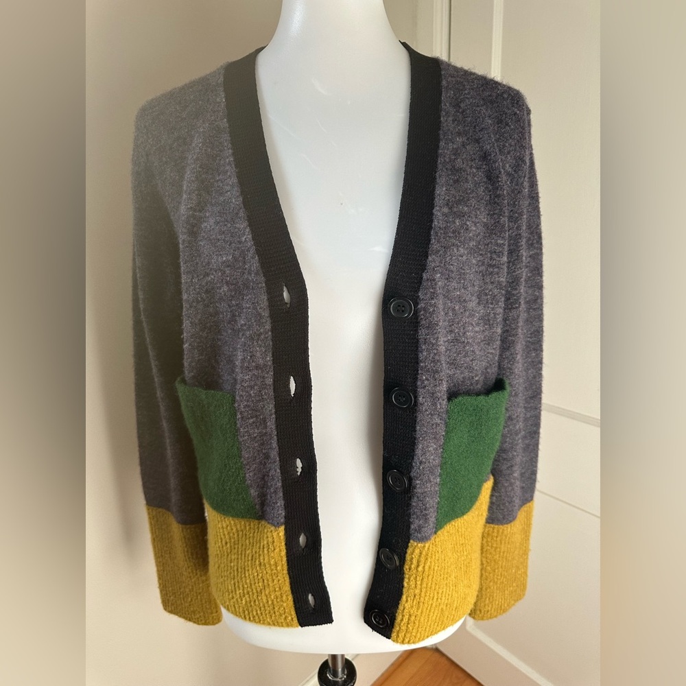 COS Multicolor Color Block V-Neck Cardigan - Picture 5 of 10